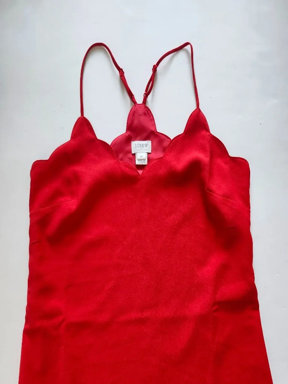 J. Crew Scalloped Racer back Adjustable Spaghetti Strap Camisole Top Size 00